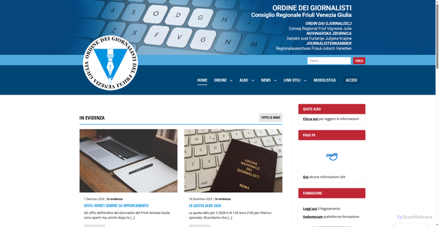 Security scan screenshot of https://www.odg.fvg.it/