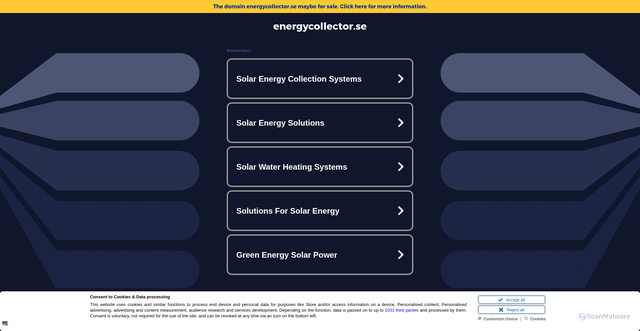 Security scan screenshot of https://energycollector.se