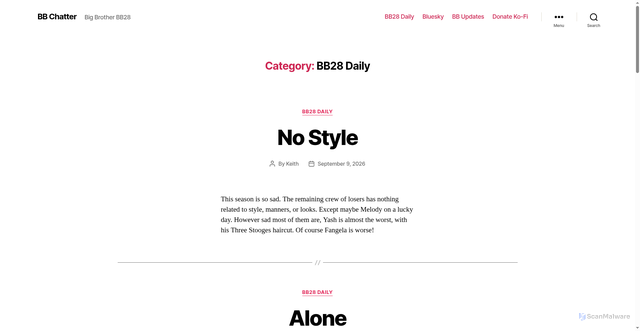 Security scan screenshot of https://bbchatter.com/category/bb28-daily/