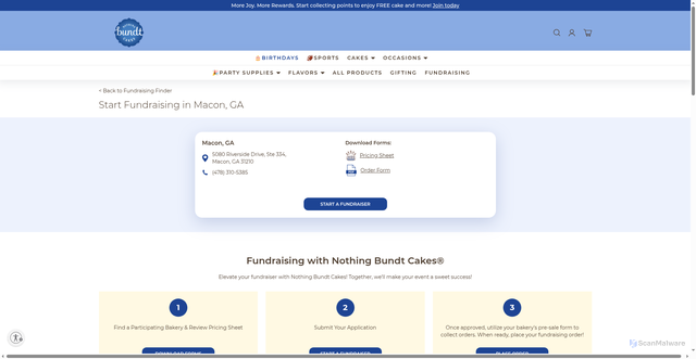 Security scan screenshot of https://www.nothingbundtcakes.com/find-a-bakery/ga/macon/fundraising-861.html?srsltid=AU7gw4XGoTkCkozR4r0Wmk9Gs5YXIinWL9g6enWE2mCIM3mDKG3wRj7e