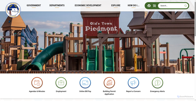 Security scan screenshot of https://piedmont-ok.gov/