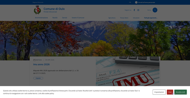 Security scan screenshot of https://www.comune.oulx.to.it
