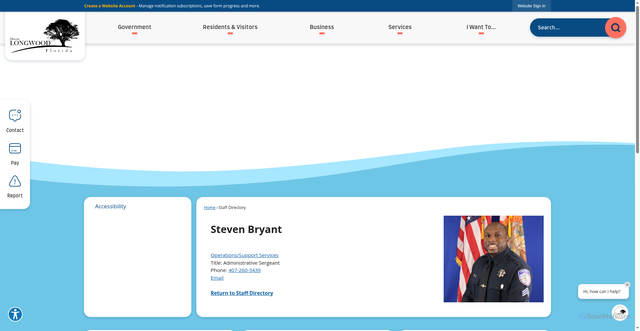 Security scan screenshot of https://www.longwoodfl.org/directory.aspx?EID=56