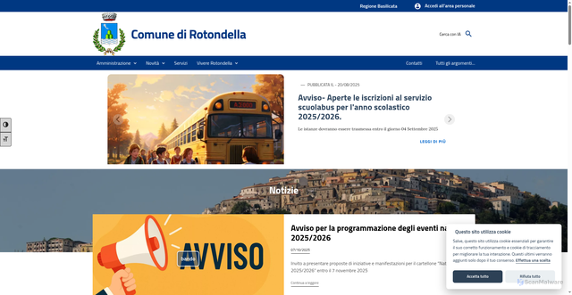 Security scan screenshot of https://www.comune.rotondella.mt.it/