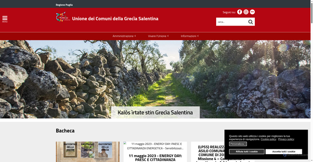 Security scan screenshot of https://www.unionegreciasalentina.le.it/