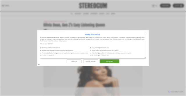 Security scan screenshot of https://stereogum.com/2479521/olivia-dean-gen-zs-easy-listening-queen/columns/chained-to-the-rhythm