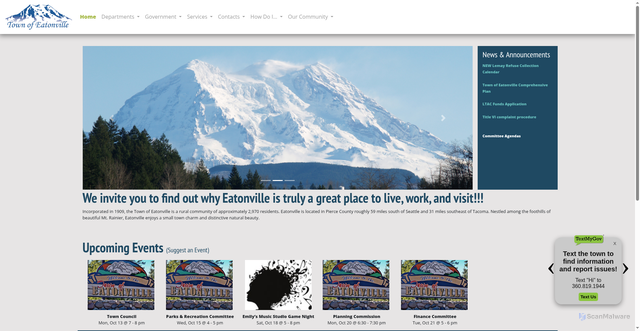 Security scan screenshot of https://eatonville-wa.gov/