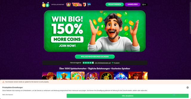 Security scan screenshot of https://crowncoinscasino.com
