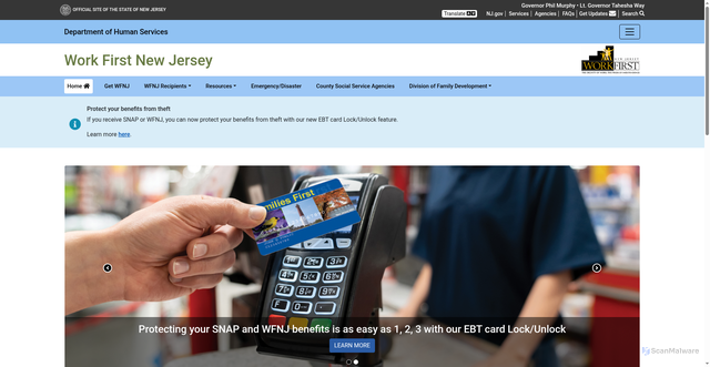 Security scan screenshot of https://nj.gov/humanservices/wfnj/