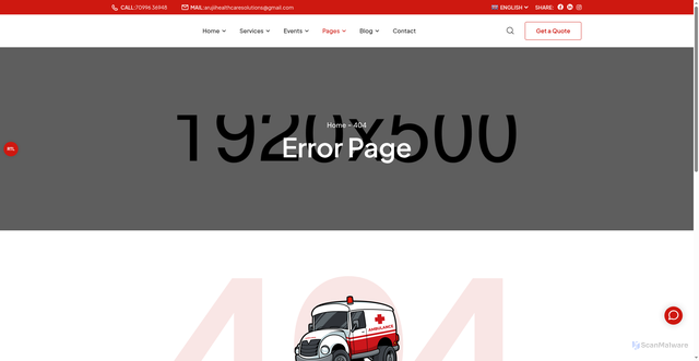 Security scan screenshot of http://ambanax.com/error