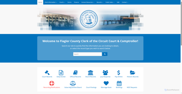 Security scan screenshot of https://flaglerclerk.com/