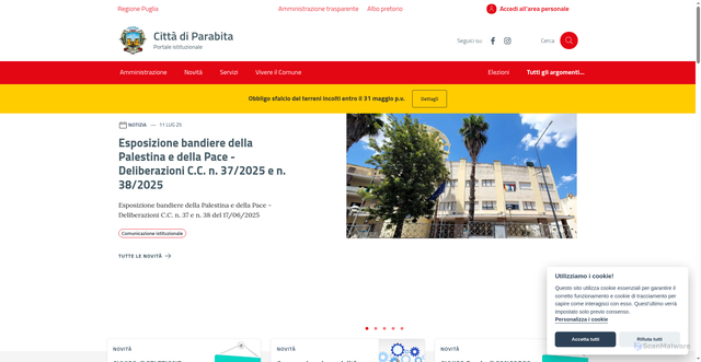 Security scan screenshot of https://www.comune.parabita.le.it