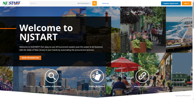 Security scan screenshot of https://www.njstart.gov/bso/