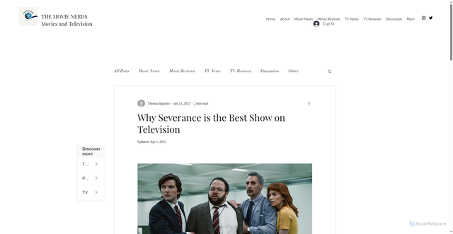 Security scan screenshot of https://www.themovienerds.com/post/why-severance-is-the-best-show-on-television