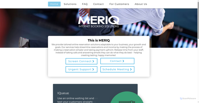 Security scan screenshot of https://meriq.com
