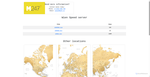 Security scan screenshot of https://speed.at.m247.ro
