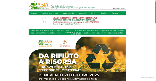 Security scan screenshot of https://www.asiabenevento.it/