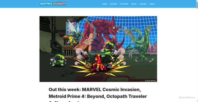 Security scan screenshot of https://www.gamesasylum.com/2025/12/01/out-this-week-marvel-cosmic-invasion-metroid-prime-4-beyond-octopath-traveler-0-sleep-awake-more/