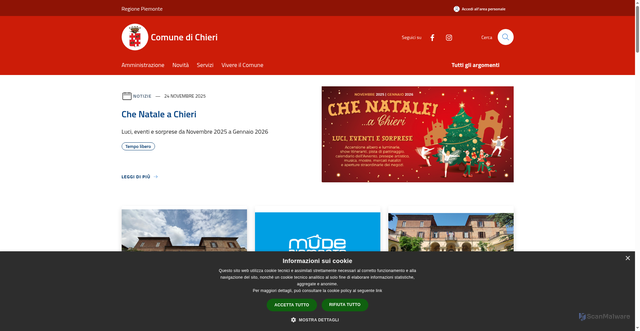 Security scan screenshot of https://www.comune.chieri.to.it/it