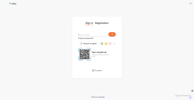 Security scan screenshot of https://online.saby.ru