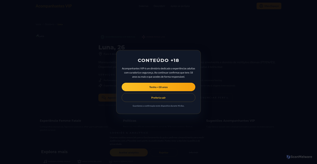 Security scan screenshot of https://acompanhantesvip.net/perfil-luna.html