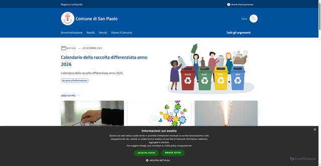 Security scan screenshot of https://www.comune.sanpaolo.bs.it/it