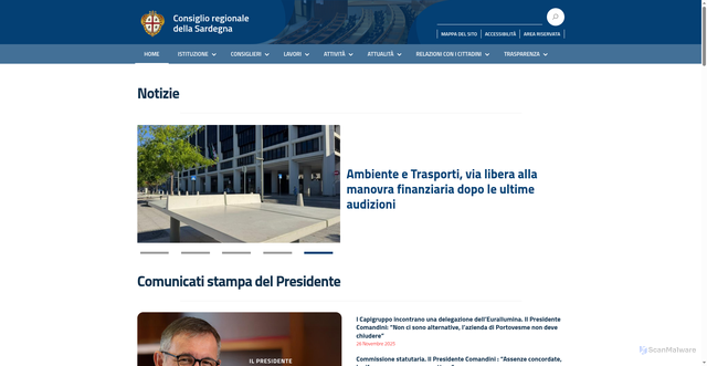 Security scan screenshot of https://www.consregsardegna.it/