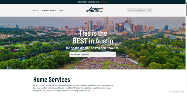 Security scan screenshot of https://austin.com/