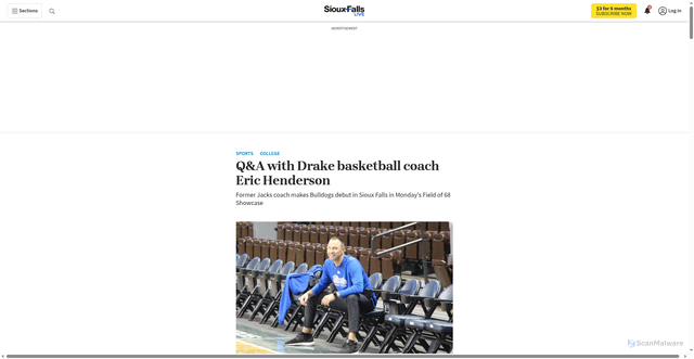 Security scan screenshot of https://www.siouxfallslive.com/sports/college/q-a-with-drake-basketball-coach-eric-henderson