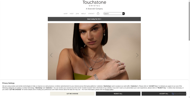 Security scan screenshot of https://touchstonecrystal.com