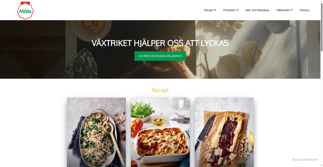 Security scan screenshot of https://www.milda.se/