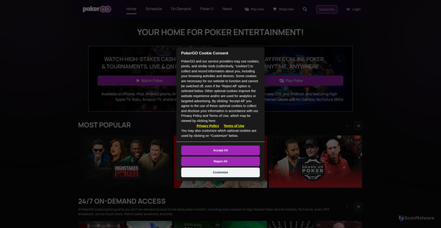 Security scan screenshot of https://www.pokergo.com/