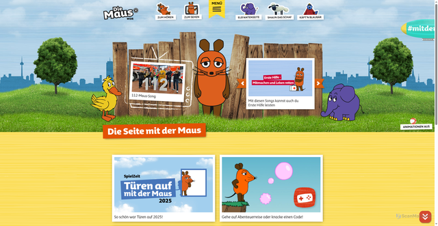 Security scan screenshot of https://www.wdrmaus.de