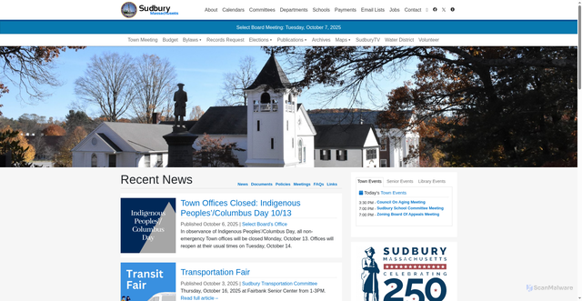 Security scan screenshot of https://sudbury.ma.us/