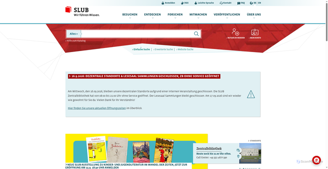 Security scan screenshot of https://slub-dresden.de