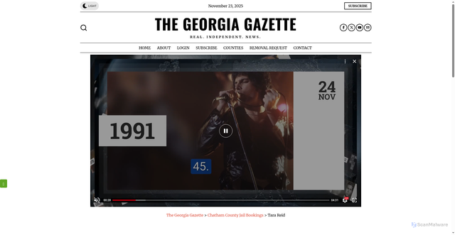Security scan screenshot of https://thegeorgiagazette.com/chatham/tara-reid-3/