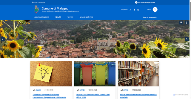 Security scan screenshot of https://www.comune.malegno.bs.it/
