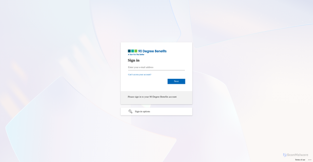 Security scan screenshot of https://90degreebenefitscom.sharepoint.com