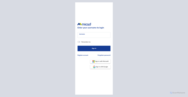 Security scan screenshot of https://accounts.micadpro.net