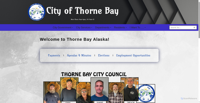 Security scan screenshot of https://thornebay-ak.gov/