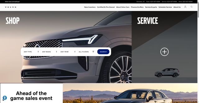 Security scan screenshot of https://www.volvocarsarrowhead.com/