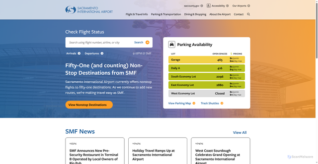Security scan screenshot of https://flysmf.gov/