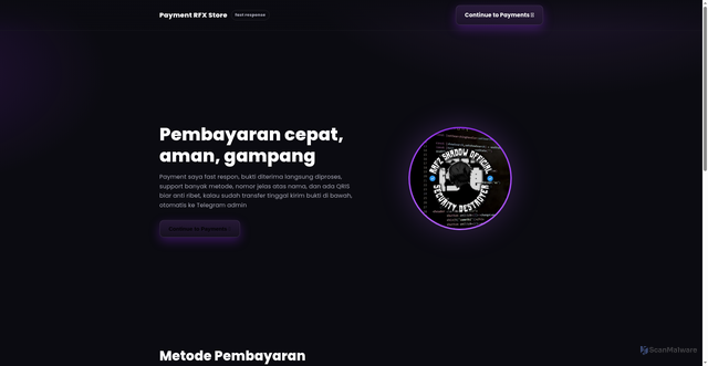 Security scan screenshot of http://paymentrfxstore.my.id/