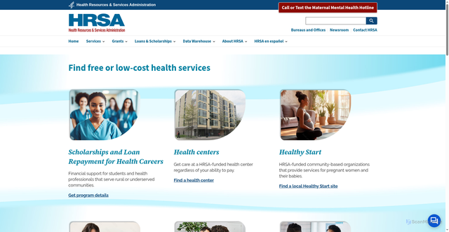 Security scan screenshot of https://www.hrsa.gov/