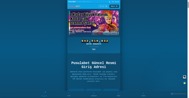 Security scan screenshot of https://pusulabetguncel.info/