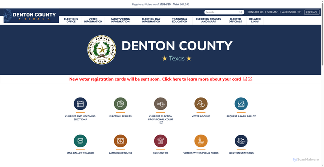 Security scan screenshot of https://www.votedenton.gov/
