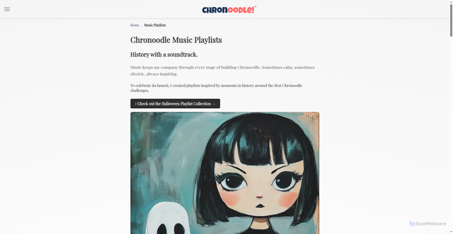 Security scan screenshot of https://chronoodle-develop.pages.dev/music-playlists/