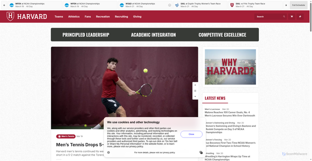 Security scan screenshot of https://gocrimson.com