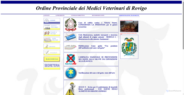 Security scan screenshot of https://www.ordineveterinarirovigo.it