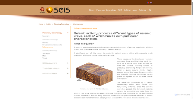 Security scan screenshot of https://www.seis-insight.eu/en/public-2/planetary-seismology/seismic-waves